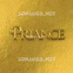 priance in All Gold style - 3D name wallpaper