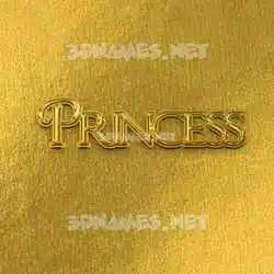 princess in All Gold style - 3D name wallpaper