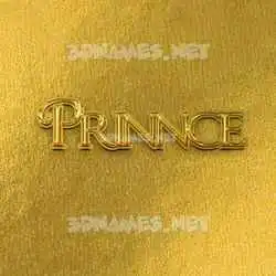 prinnce in All Gold style - 3D name wallpaper