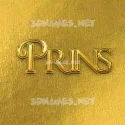 prins in All Gold style - 3D name wallpaper