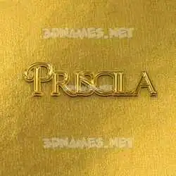 priscila in All Gold style - 3D name wallpaper