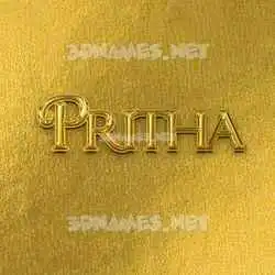 pritha in All Gold style - 3D name wallpaper