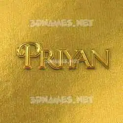 priyan in All Gold style - 3D name wallpaper
