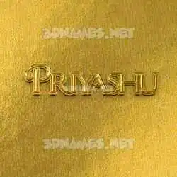 priyashu in All Gold style - 3D name wallpaper