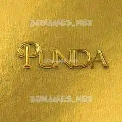 punda in All Gold style - 3D name wallpaper