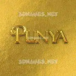 punya in All Gold style - 3D name wallpaper