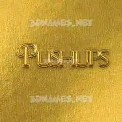 pushups in All Gold style - 3D name wallpaper