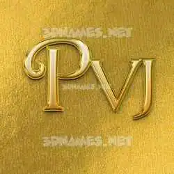 pvj in All Gold style - 3D name wallpaper