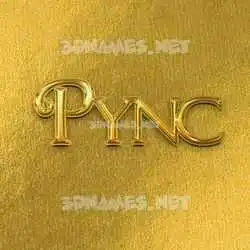 pync in All Gold style - 3D name wallpaper