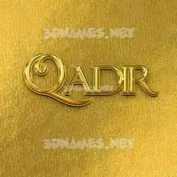 qadir in All Gold style - 3D name wallpaper