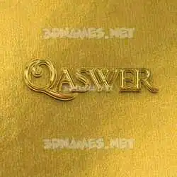 qaswer in All Gold style - 3D name wallpaper