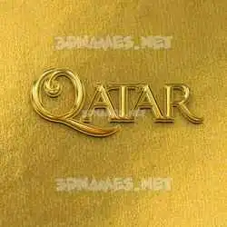qatar in All Gold style - 3D name wallpaper