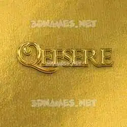 qefsere in All Gold style - 3D name wallpaper