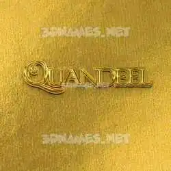 quandeel in All Gold style - 3D name wallpaper