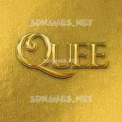 quee in All Gold style - 3D name wallpaper
