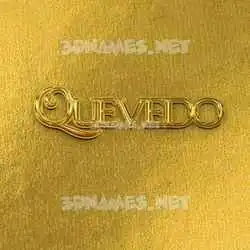 quevedo in All Gold style - 3D name wallpaper