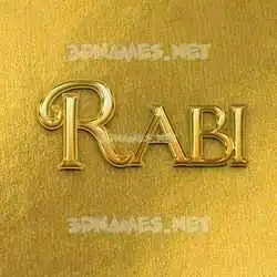 rabi in All Gold style - 3D name wallpaper