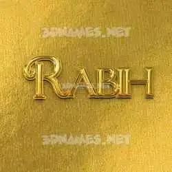 rabih in All Gold style - 3D name wallpaper