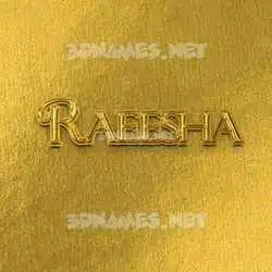 raeesha in All Gold style - 3D name wallpaper