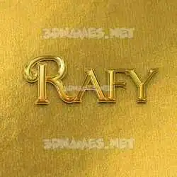 rafy in All Gold style - 3D name wallpaper