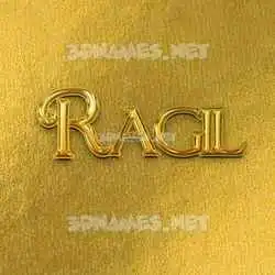 ragil in All Gold style - 3D name wallpaper