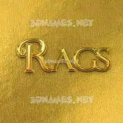 rags in All Gold style - 3D name wallpaper