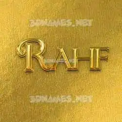 rahf in All Gold style - 3D name wallpaper