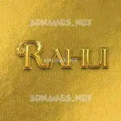 rahui in All Gold style - 3D name wallpaper