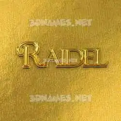 raidel in All Gold style - 3D name wallpaper