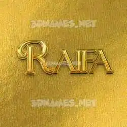 raifa in All Gold style - 3D name wallpaper
