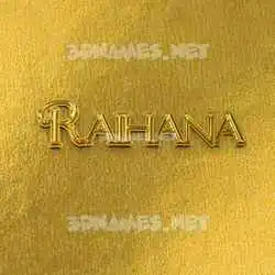 raihana in All Gold style - 3D name wallpaper