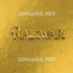 raikwar in All Gold style - 3D name wallpaper