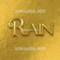 rain in All Gold style - 3D name wallpaper