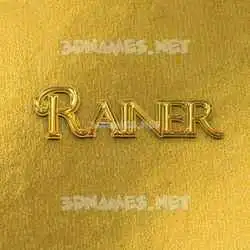 rainer in All Gold style - 3D name wallpaper