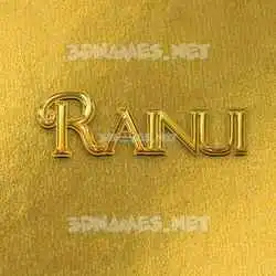 rainui in All Gold style - 3D name wallpaper