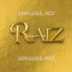 raiz in All Gold style - 3D name wallpaper