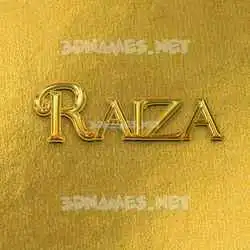 raiza in All Gold style - 3D name wallpaper