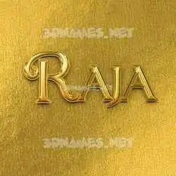 raja in All Gold style - 3D name wallpaper