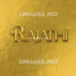 rajathi in All Gold style - 3D name wallpaper