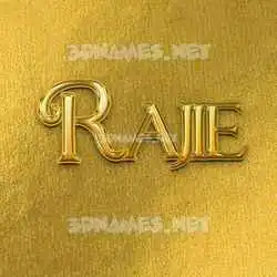 rajie in All Gold style - 3D name wallpaper