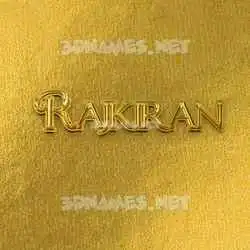 rajkiran in All Gold style - 3D name wallpaper