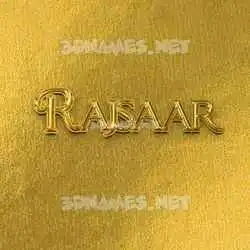 rajsaar in All Gold style - 3D name wallpaper