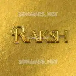 raksh in All Gold style - 3D name wallpaper