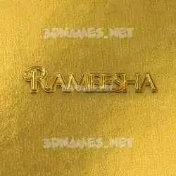 rameesha in All Gold style - 3D name wallpaper