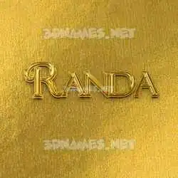 randa in All Gold style - 3D name wallpaper