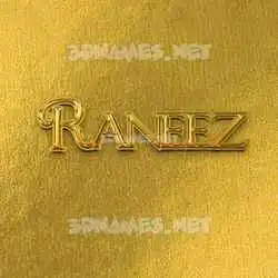 raneez in All Gold style - 3D name wallpaper