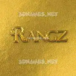 rangz in All Gold style - 3D name wallpaper