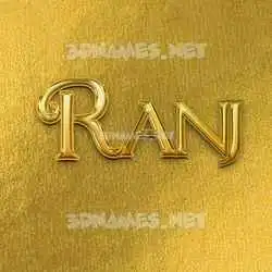 ranj in All Gold style - 3D name wallpaper