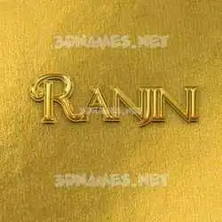 ranjini in All Gold style - 3D name wallpaper