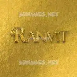 ranvit in All Gold style - 3D name wallpaper